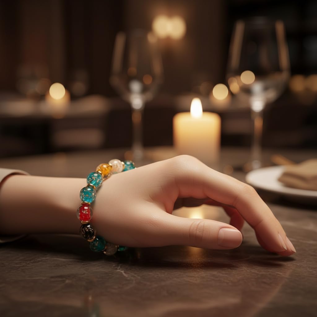 Handmade Glow-in-the-Dark Beaded Bracelet, Luminous Wrist Accessory, Fashion Bracelet for Women, Ideal Gift for Night Events, Parties & Birthdays