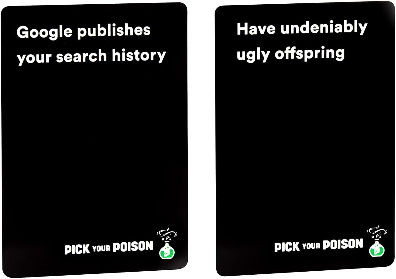 Pick Your Poison After Dark Party Game -The “What Would You Rather Do?” Family Card Game for White Elephant Parties, Stocking Stuffers + Board Games Night with Friends