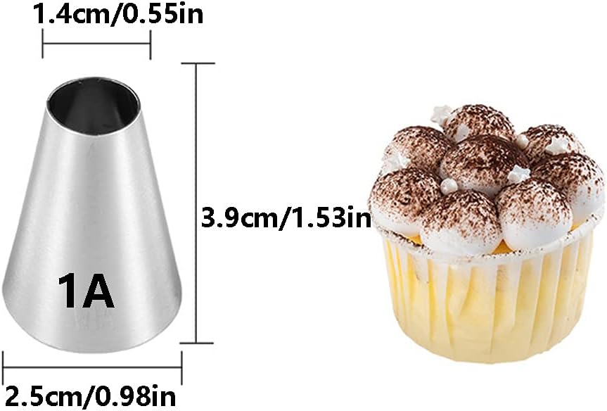Icing Piping Tip Set,3 Large Decorating Tips Stainless Steel,DIY Cream Rose Flower Piping Tips,Cupcake Pastry Tips for Cake Decorating(1M 2D 2F)