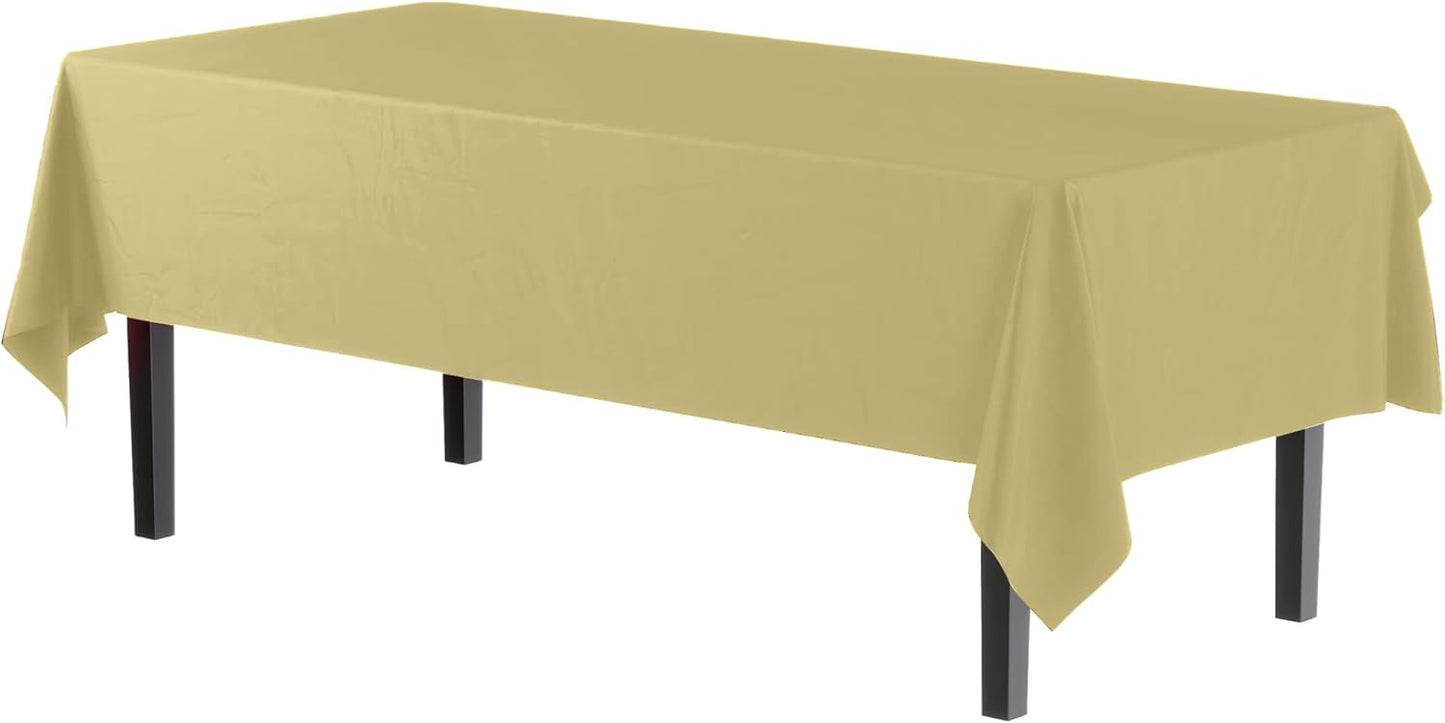 Exquisite Party Solids 6-Pack Premium Plastic Tablecloth 54in. x 108in. Rectangle Plastic Table Cover - Navy