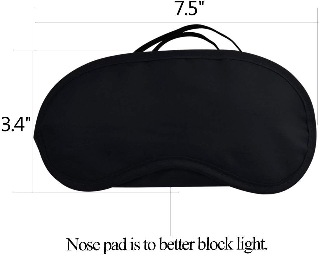 Wobe 30 pcs Black Eye Mask Cover, Sleep Mask with Nose Pad and Elastic Straps Comfortable Lightweight Blindfold Eyeshade Eyepatch for Kids Women Men for Travel Sleep or Party Supplies Game