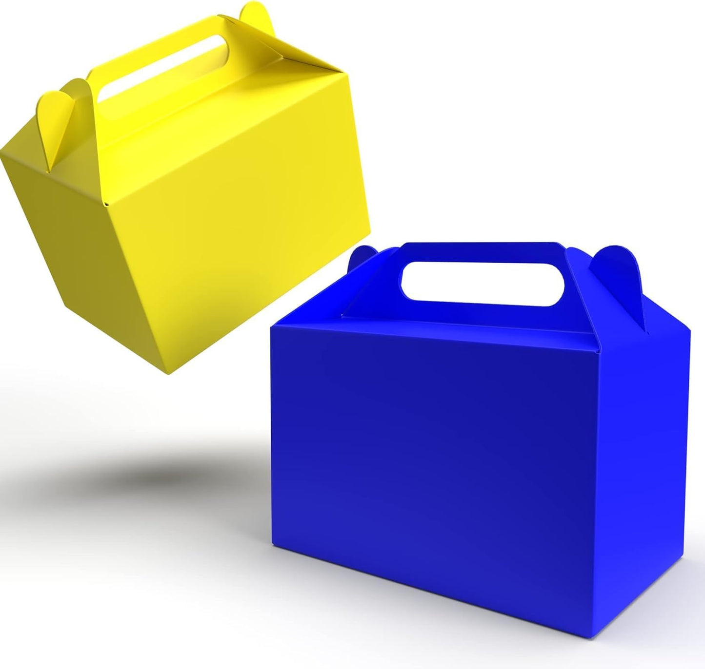 The Dreidel Company Gable Treat Boxes, (24-Pack) Party Favor Boxes for Kids Birthday, Candy Boxes Party Favors, Weddings Events, Baby Shower, 6.25" x 3.5" x 3.5" Inch Box (Multi-Color Treat Box)