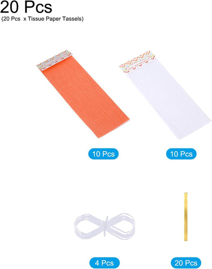 MECCANIXITY 20Pcs Light Blue Tassel Garland Banner with Rope Tissue Paper Tassels Party DIY Kits for Anniversary Wedding Birthday Party