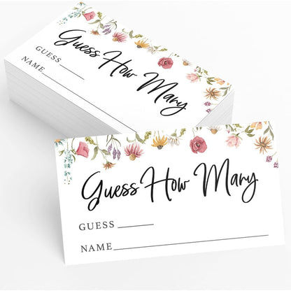 Printed Party Baby Shower Games for Girl – 4 Games and Activities for 30 Guests, Includes Bingo, Price is Right, Mommy or Daddy Trivia, and Storybook Title Guessing, Wildflower Baby in Bloom Design