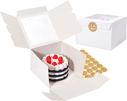 Cookie Boxes with Window 4.5x4.5x3 Inch-50 Pack,White Bakery Boxes,Mini Treat Boxes for Mini Bundt Cake and Individual Cheesecakes