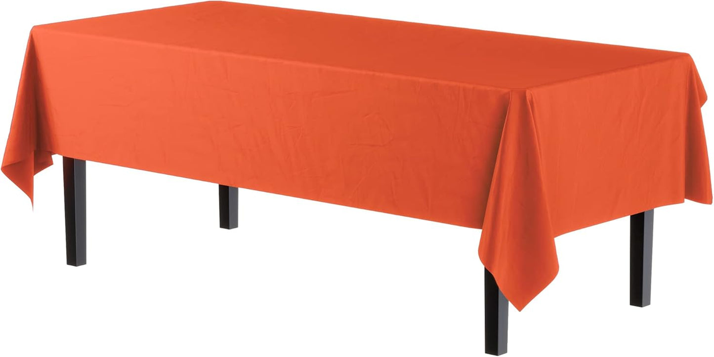 12-Pack Premium Plastic Tablecloth 54in. x 108in. Rectangle Table Cover - Dark Blue - Colors B