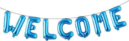 16 inch multicolor Welcome Balloon Banner Balloons Foil Letter Balloon Anniversary Celebration Party Decorations (L WELCOME GOLD)
