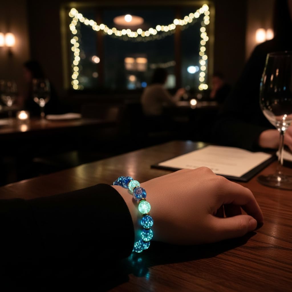 Handmade Glow-in-the-Dark Beaded Bracelet, Luminous Wrist Accessory, Fashion Bracelet for Women, Ideal Gift for Night Events, Parties & Birthdays