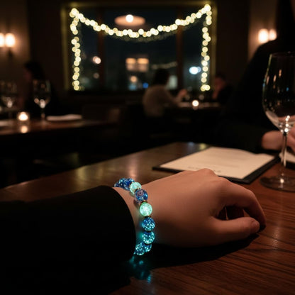 Handmade Glow-in-the-Dark Beaded Bracelet, Luminous Wrist Accessory, Fashion Bracelet for Women, Ideal Gift for Night Events, Parties & Birthdays