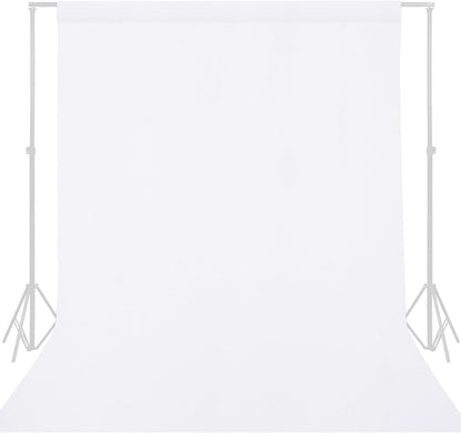 GFCC 8FTX10FT White Backdrop Background for Photography Photo Booth Backdrop for Photoshoot Background Screen Video Recording Parties Curtain