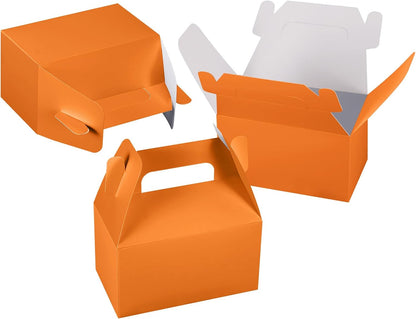 XAGLVV 24 Pack White Paper Gable Boxes,6.2 Inch Candy Boxes with Handle, Snack Party Favor& Gift Cookie bags for kids Birthday,Wedding, Baby Shower, Graduation.