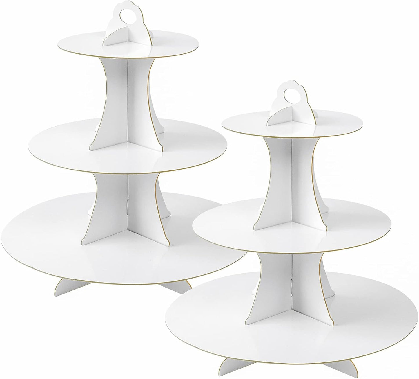 Soleebee 3-Tier Round Cupcake Stand, Cardboard Cupcake Tower, Dessert Cup Cake Stand Tower for Birthday Wedding Party Decoration, Cupcake Tier Stand 1 Set (Hot Pink)