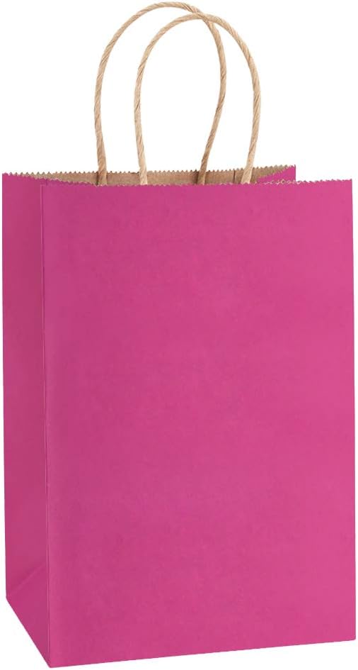 BagDream Kraft Paper Bags 25Pcs 5.25x3x8 Inches Small Paper Gift Bags with Handles Bulk for Party Favor, Retail, Merchandise, Black Gift Sacks