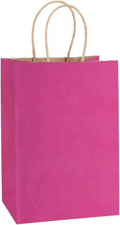 BagDream Kraft Paper Bags 25Pcs 5.25x3x8 Inches Small Paper Gift Bags with Handles Bulk for Party Favor, Retail, Merchandise, Black Gift Sacks