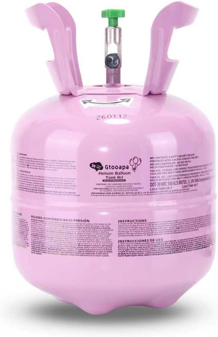 Helium Tank for Balloons 4.5L - Up to 20+ Latex Balloons, Complete Balloon Kit with Ribbons, Portable Helium Tank for Home Use, Parties, Birthdays, Weddings & Events (1-Pack)
