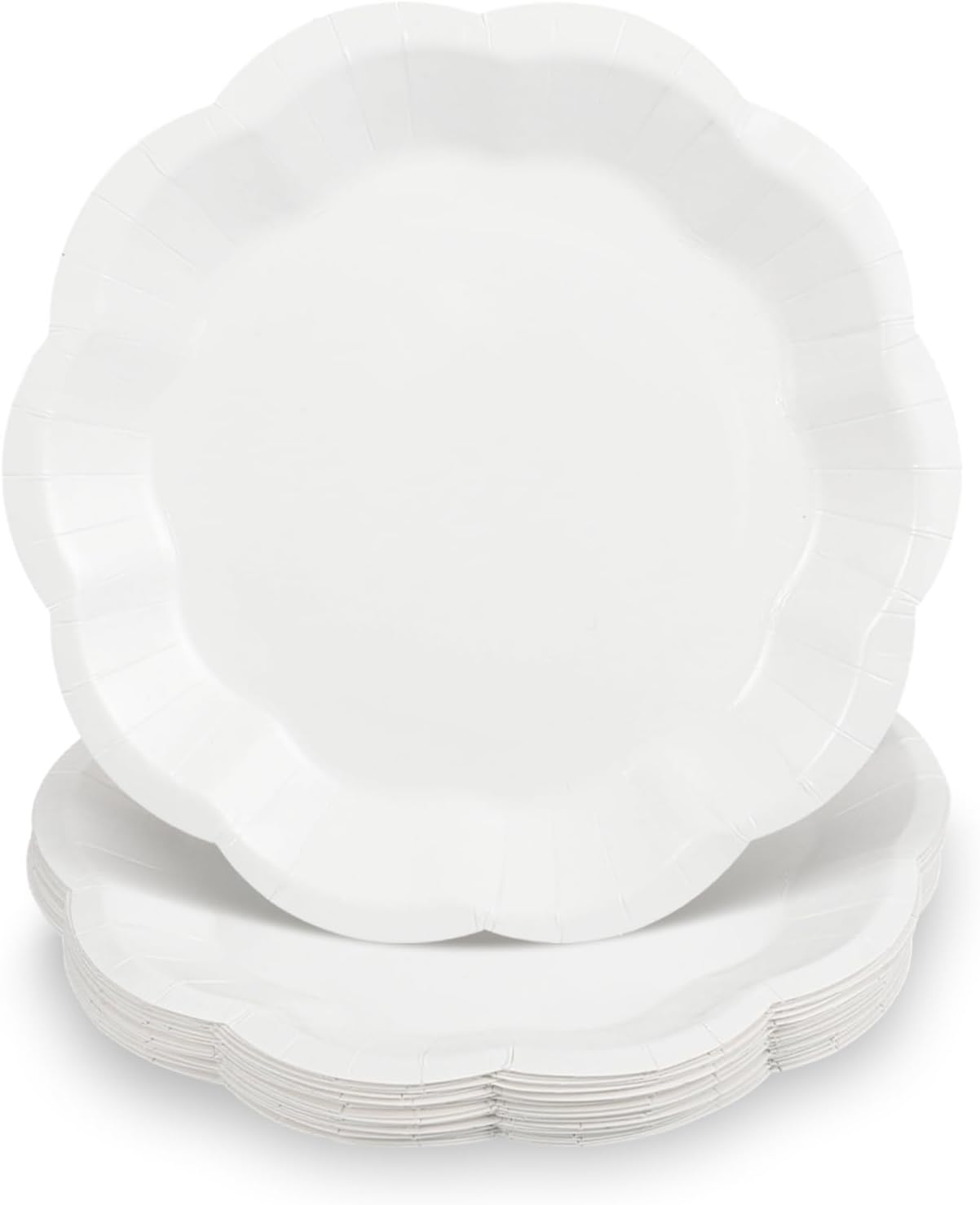 NatNarr 30 Pcs Sage Green Paper Plates, 7 Inch Scalloped Paper Plates Small Dessert Cake Plate Cute Party Plate Disposable Sage Greens Party Supplies for Wedding, Baby Bridal Shower, Birthday