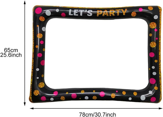 EMVANV Inflatable Selfie Frame,Inflatable Selfie Photo Frame Photo Props for Wedding,Baby Shower,Birthday,Christmas Party Decorations Supplies(Black)