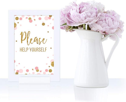 Andaz Press Blush Pink Gold Glitter Girl Baby Shower, Printable Table Tent Place Cards, 20-Pack, Seat Placement Cards Blank Place Cards For Table Settings Name Cards for Wedding, Graduation Food Cards - Colors A