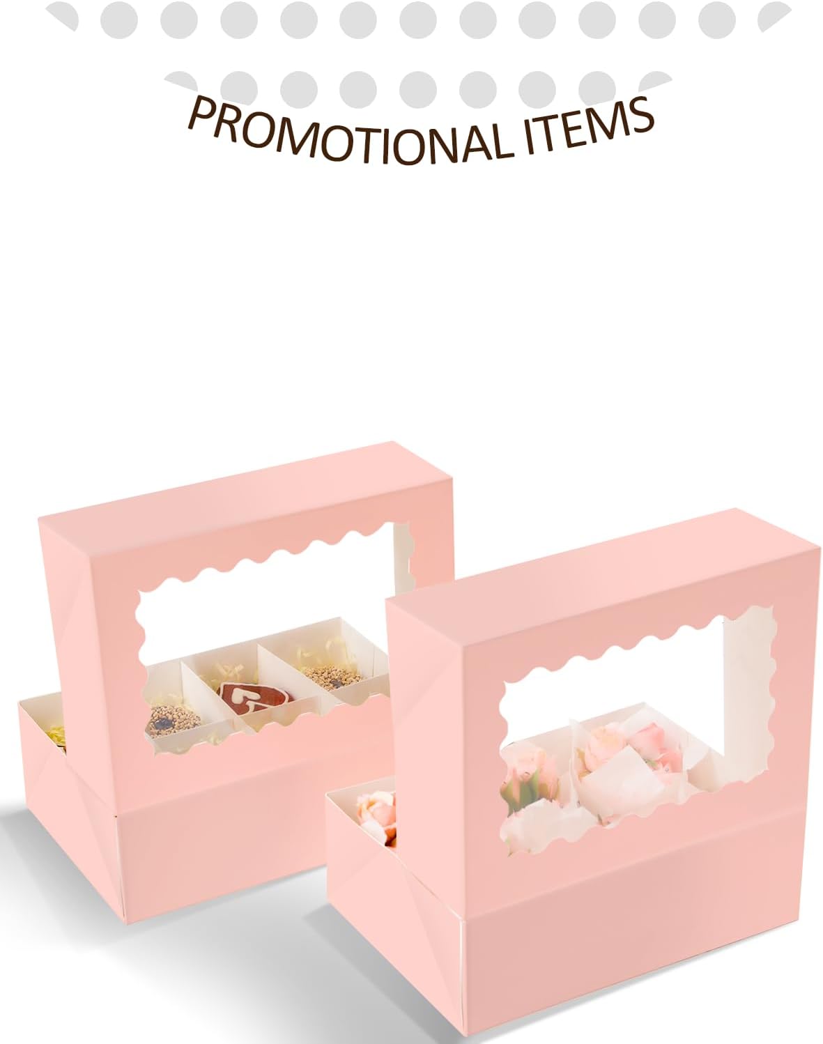qiqee White 6 Cupcake Boxes with Window Auto-pop up 30 Packs Cupcake Box 9.4"x6.1"x3.3" Bakery Boxes For Cupcakes Carrier, Cupcake Containers