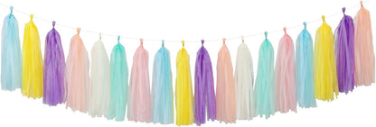 Navy-Blue White-Silver Tassel Garland Streamers - 15pcs Party Decorations Tissue Paper Tassels Banner,Graduation 2025 Wedding Baby Bridal Shower Hanging Decoration Boy Birthday Backdrop Decor Panduola