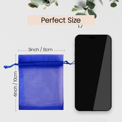 Meowoo 100PCS Organza Bags, 3x4in Small Mesh Bags Drawstring for Jewelry, Candy, Christmas, Sachets, Festivals, Bathroom Soaps, Makeup Organza, Wrapping Supplies(mixedcolor)