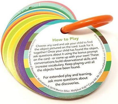 MOLLYBEE KIDS Preschool Outdoor Scavenger Hunt Cards at Home, Gifts for Ages 3, 4