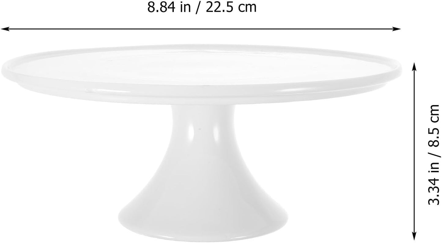 8.8 inch White Ceramic Cake Stand, Round Dessert Display Platter, Pedestal Serving Holder for Birthday Party Wedding Cupcake Pastry
