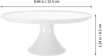 8.8 inch White Ceramic Cake Stand, Round Dessert Display Platter, Pedestal Serving Holder for Birthday Party Wedding Cupcake Pastry