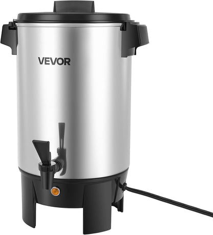 VEVOR Commercial Coffee Urn, 60 Cup 9 L Hot Beverage Dispenser with Dripless Faucet, Quick-Brewing Stainless Steel Large Commercial Coffee Maker, for Catering, Business, Party, Church & Restaurant