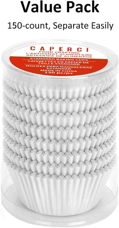 Caperci Standard Cupcake Liners Gold Foil Muffin Baking Cups 150-Pack - Premium Greaseproof & Sturdy Cupcake Papers