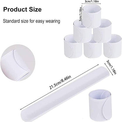 White Blank Slap Bracelets Bulk 36 PCS - DIY Craft Painting Vinyl Wristbands for Party Favors
