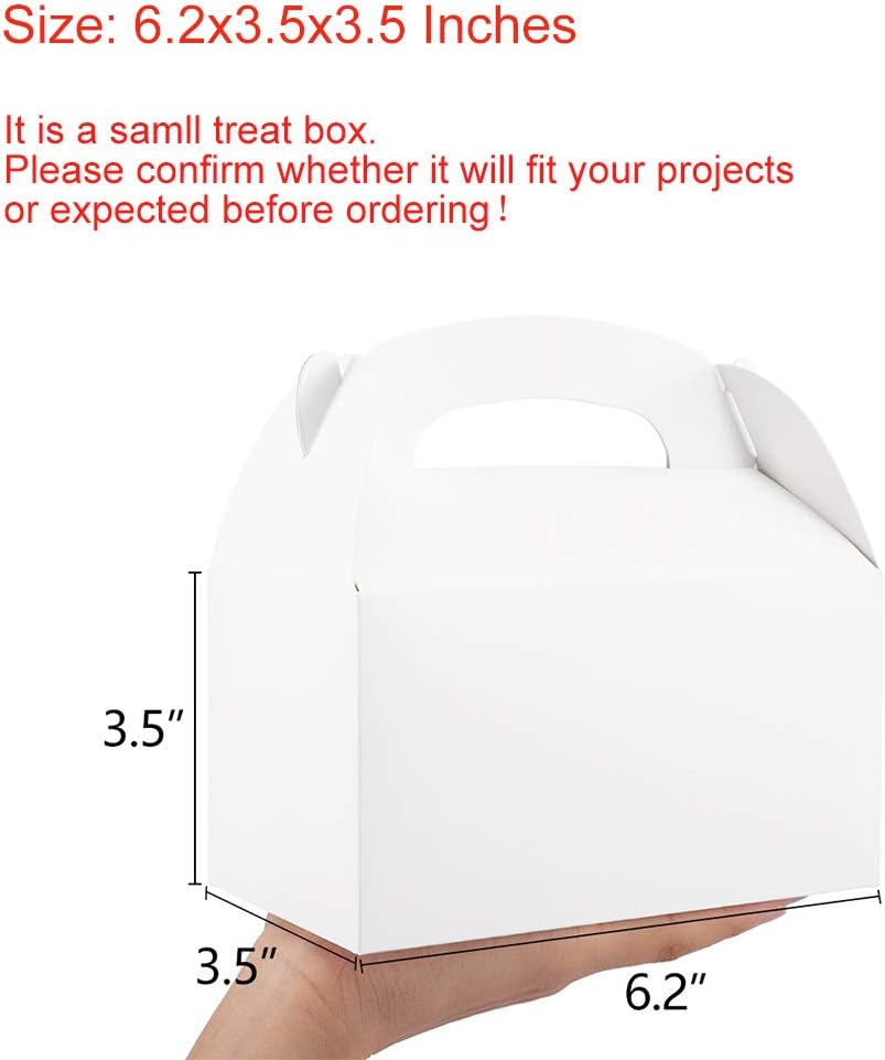ValBox Treat Boxes 30 Pack Brown Kraft Paper Gable Gift Boxes - Goodies Favor Box for Kids' Birthday Party, Wedding, Baby Shower, 6.2 x 3.5 x 3.5 Inches