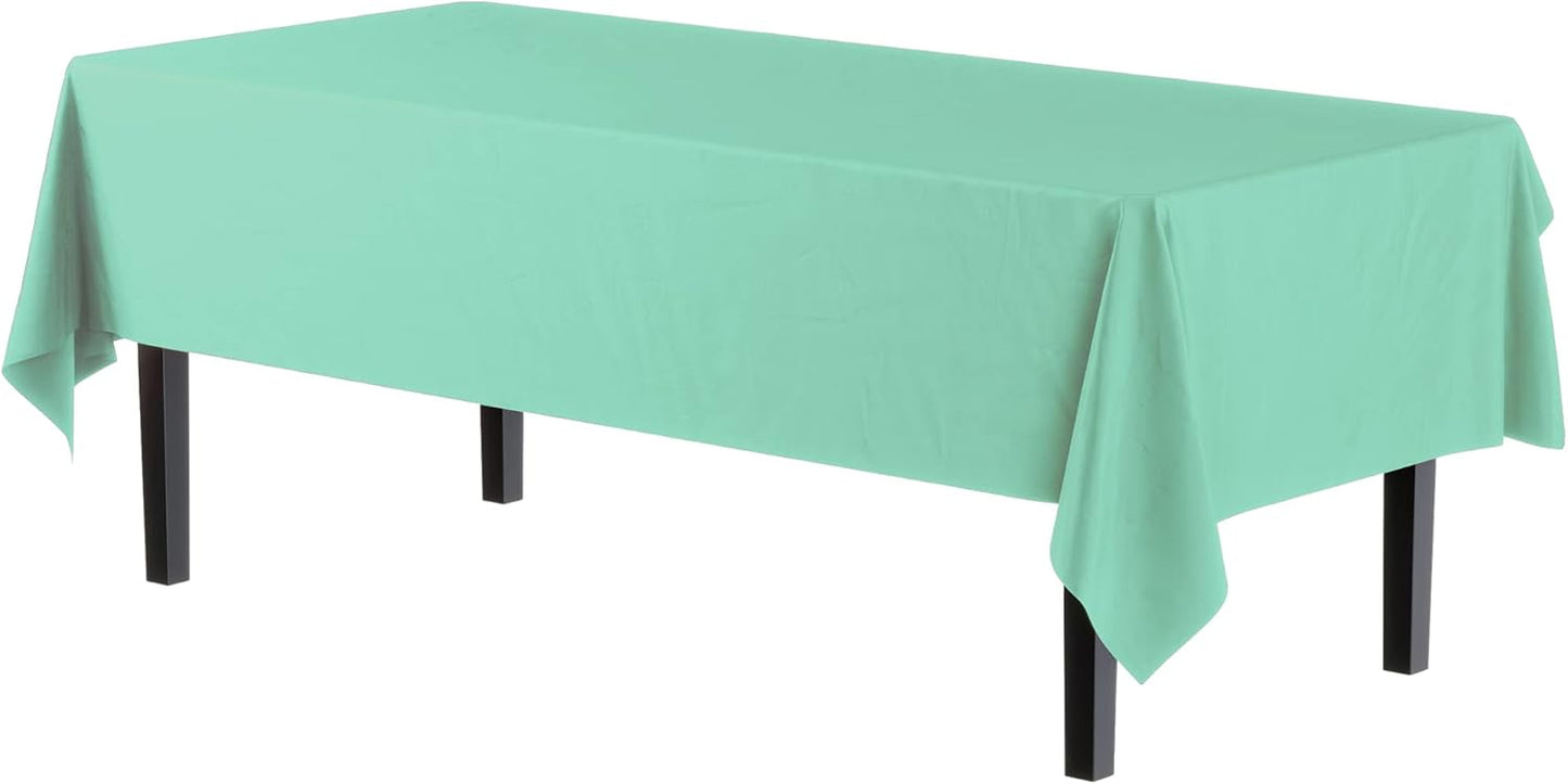 Exquisite Party Solids 6-Pack Premium Plastic Tablecloth 54in. x 108in. Rectangle Plastic Table Cover - Navy