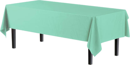 12-Pack Premium Plastic Tablecloth 54in. x 108in. Rectangle Table Cover - Dark Blue - Colors A