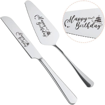 Cake Knife and Server Set for Birthday Party 60 Year Old Birthday Gift for Dad Mom Engraved Knives Servers Grandma Grandpa 60th Bday Gifts for Men Women 60 Yrs Old Bday Presents for Aunt Uncle