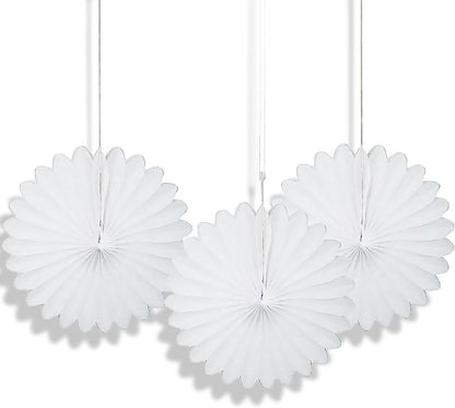 Sunflower Yellow Hanging Tissue Paper Fans - 6'', 3 Count - Perfect for Parties & Home Decor