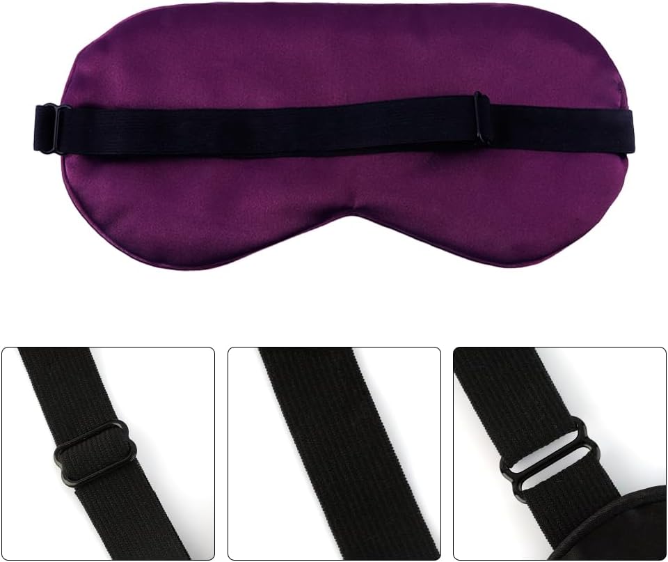 2 PCS Black Satin Sleep Masks, Adjustable Silk Eye Mask for Sleeping, Blind Folds Soft Breathable Blindfold for Adults Couples Play Party Games Airplane Travel Essentials Eye Covers Patches Night Mask