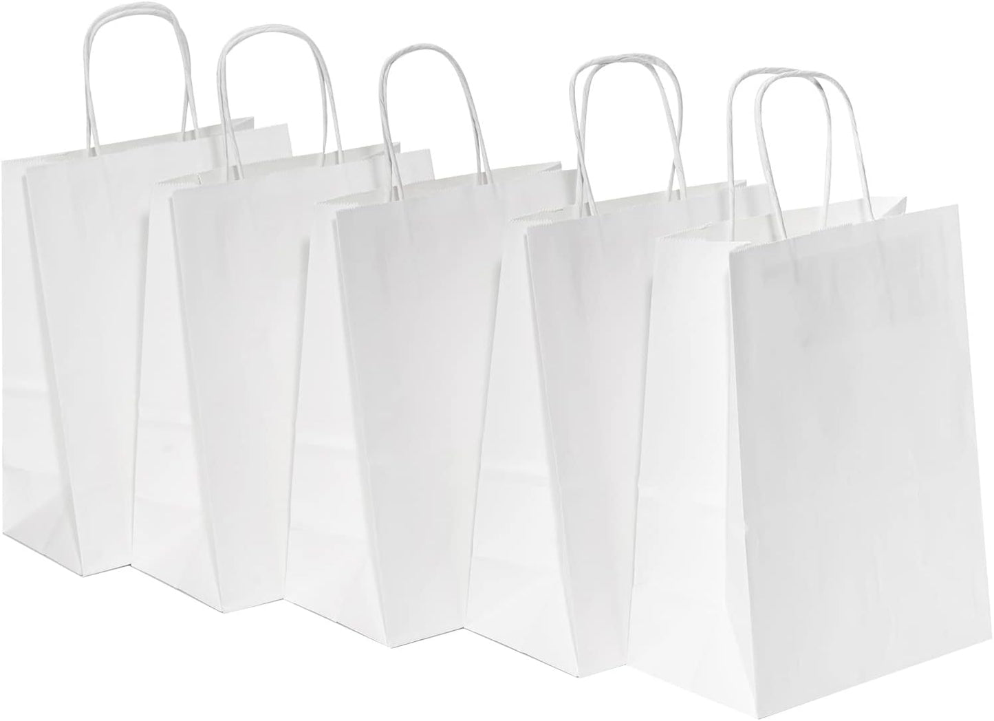 RACETOP 32 Pack Small Paper Gift Bags with Handles, 5.8"×3.2"×8.25" Kraft Paper Party Favor Bags Bulk for Kids Birthday, Baby Shower, Crafts, Wedding, Party Supplies (8 Colors)