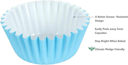 Caperci Heavy Duty Standard White Cupcake Liners 150 Counts - Grease-Resistant Paper Muffin Baking Cups, Odorless, No Muffin Pan Needed, Easily Peels (White)