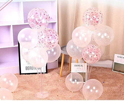 LANGXUN 28" Height Table Balloon Stand Kit for Birthday Party Wedding Decorations, Balloons Arch Kit for Graduation Party and Christmas Balloon Decorations (8 Pack)