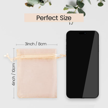 Meowoo 100PCS Organza Bags, 3x4in Small Mesh Bags Drawstring for Jewelry, Candy, Christmas, Sachets, Festivals, Bathroom Soaps, Makeup Organza, Wrapping Supplies(mixedcolor)