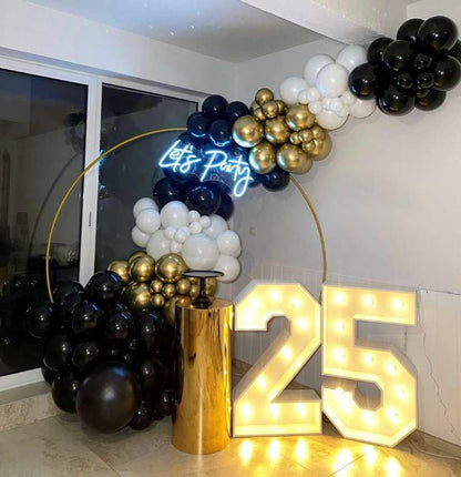 153Pcs Black and Silver Balloons Garland Arch Kit with Stars - 22 18 12 10 5 inch Different Size Black Metallic Silver Confetti Latex Balloon for Birthday Graduation New Year Party Decorations