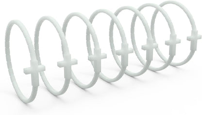 YalsFTY 7 Pcs Silicone Jesus Bracelets Cross Bracelet