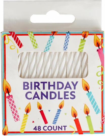 72-Count Birthday Candles Multicolored Spiral, Birthday Candles for Cake, Cupcake Candles, Party Celebration