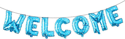 16 inch multicolor Welcome Balloon Banner Balloons Foil Letter Balloon Anniversary Celebration Party Decorations (L WELCOME GOLD)