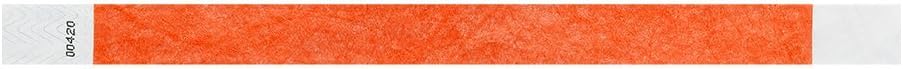 200 WristCo Neon Red Tyvek Wristbands for Events Tamper-Proof Design & Fluorescent Color Prevent Reuse Premium-Grade Bracelets for Hospital & Medical ID, Party & VIP Identification