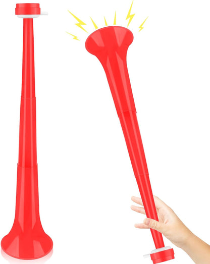 Denylo pro Collapsible Stadium Horn 24 Inch Vuvuzela Plastic Trumpet Horn Blue Blow Horn Loud Sound Soccer Horn Noisemakers for Sporting Events Graduation Party Supplies