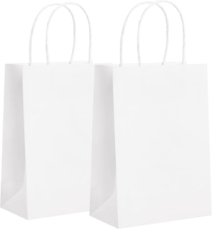 32 Pack Paper Gift Bags with Handles, 5.8"×3.2"×8.25" Party Favor Bags, Gift Bags, Small Gift Bags with Handles, Party Bags, Small Goodie Bags Bulk for Birthday, Crafts, Wedding, Party Supplies (8 Colors)