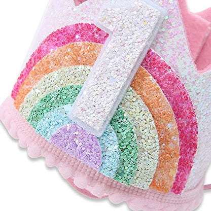 Birthday Rainbow Girl Crown, Birthday Hat for Event Party Supplies,Photo Props