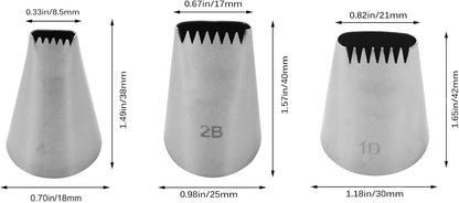 Piping Tips For Cake Decorating, Stainless Steel Icing Piping Nozzles For Pastry Fondant Decorating Tools (C)